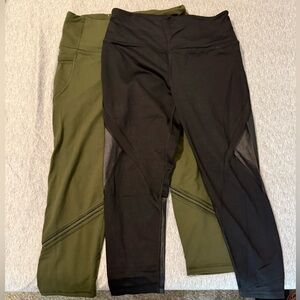 TWO Victoria’s Secret Sport Knockout Capri Leggings Medium with Pockets